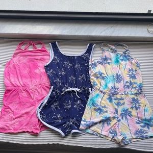 Bundle of three girls size 6/7 rompers